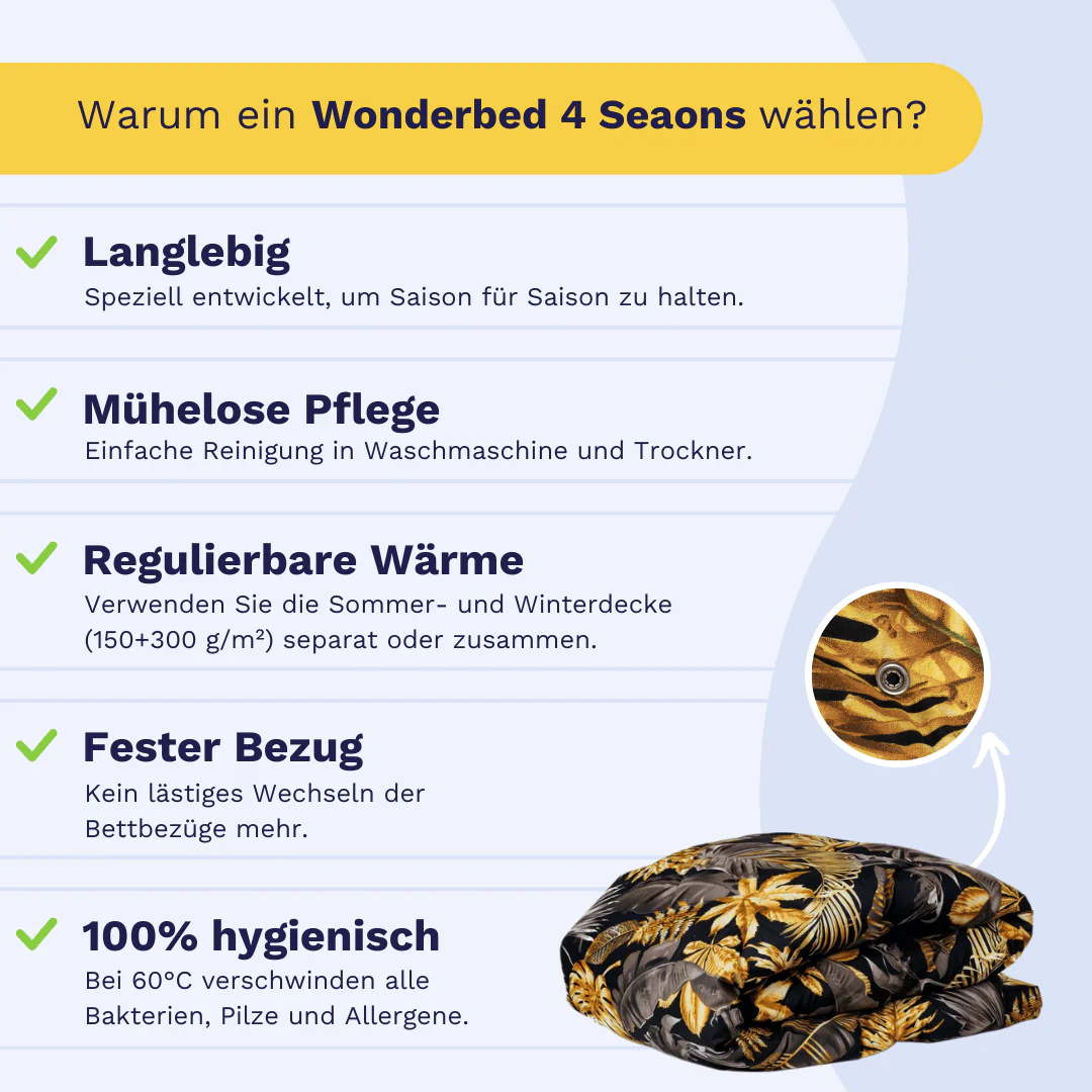 Zelesta Wonderbed 4 Seasons double - Golden Leaves - Image 4