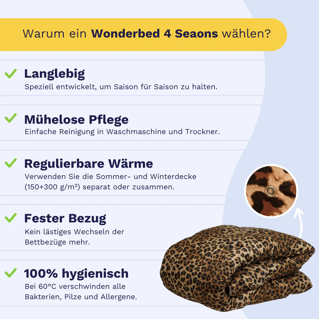 Zelesta Wonderbed 4 Seasons double - Jaguar Skin - Image 4