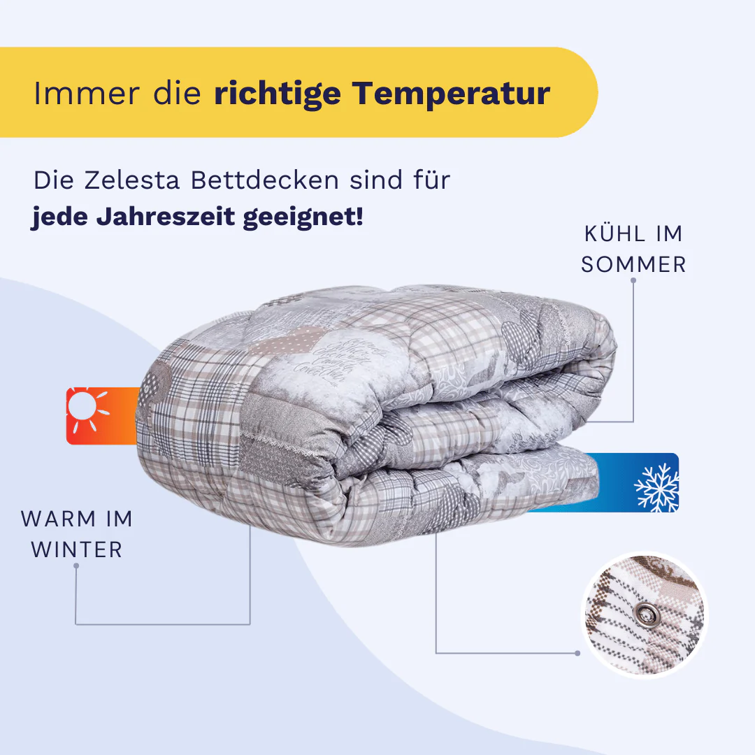 Zelesta Wonderbed 4 Seasons double - Patchwork Hearts - Image 5