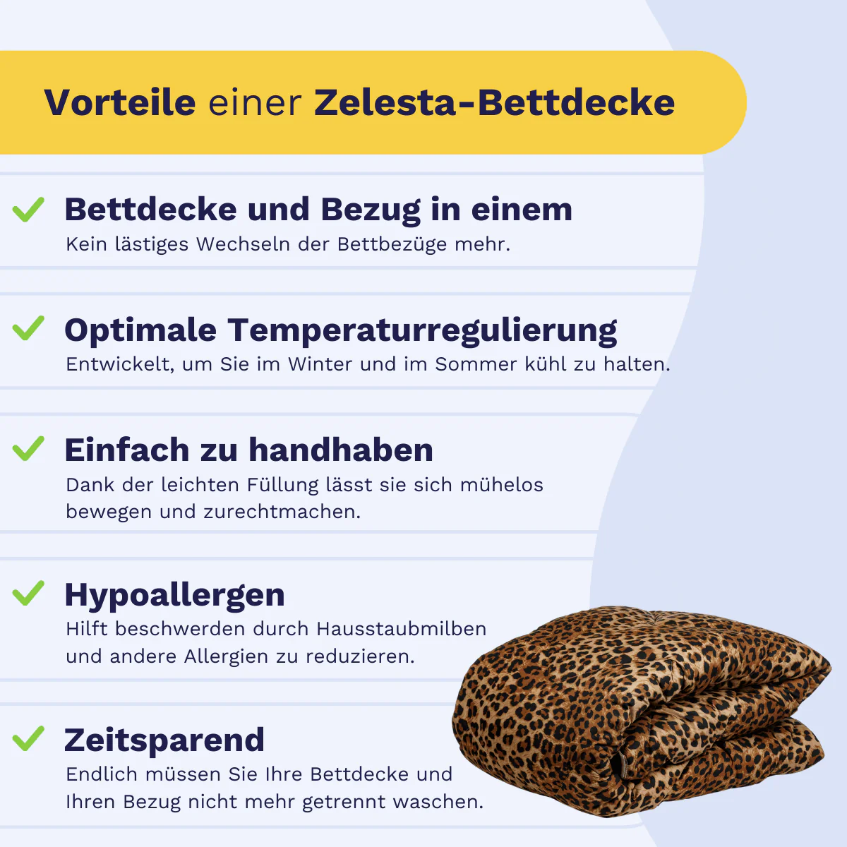 Zelesta Comfort Design Bettdecke - Jaguarfell - Image 4