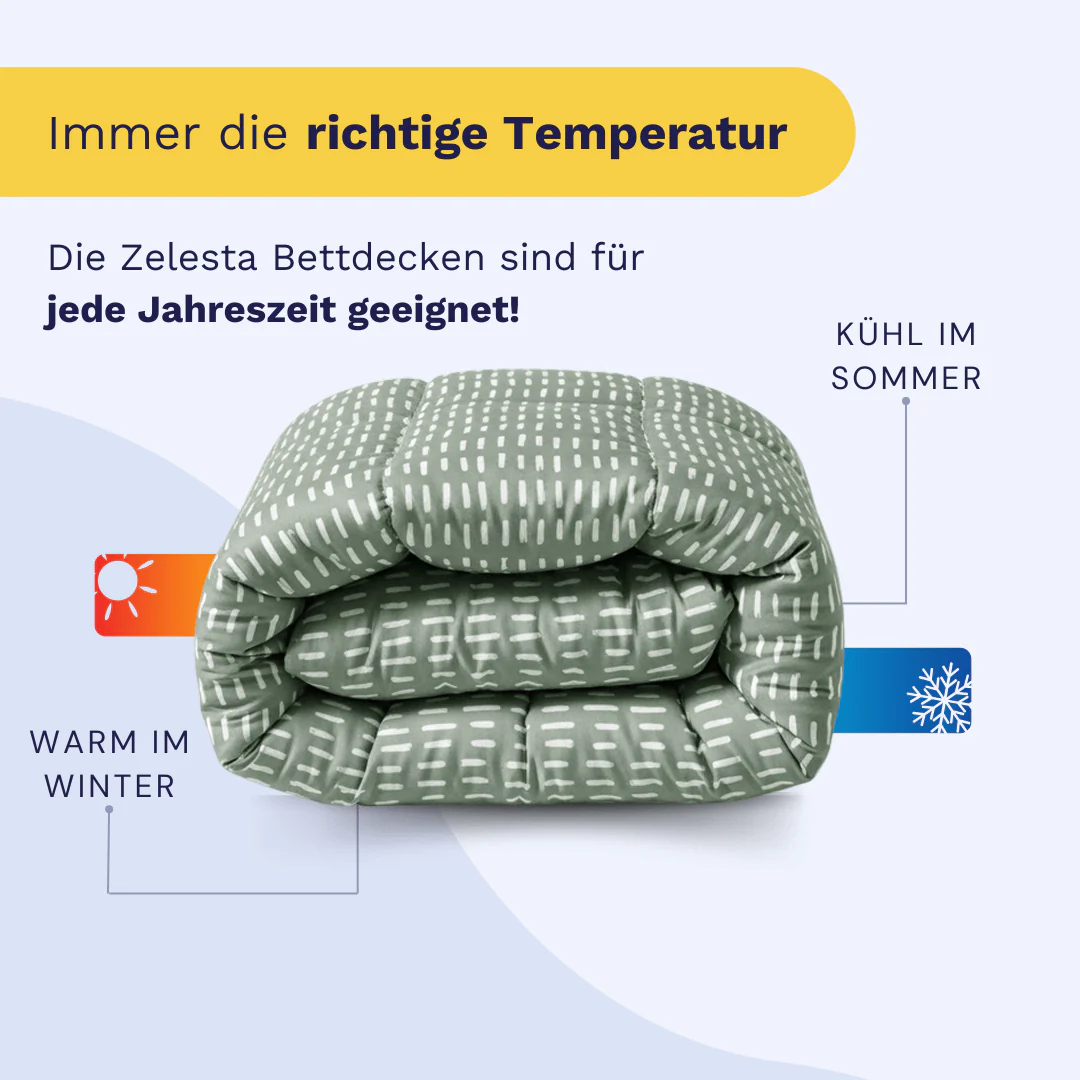 Zelesta Comfort Design Bettdecke - Olivnähte - Image 5