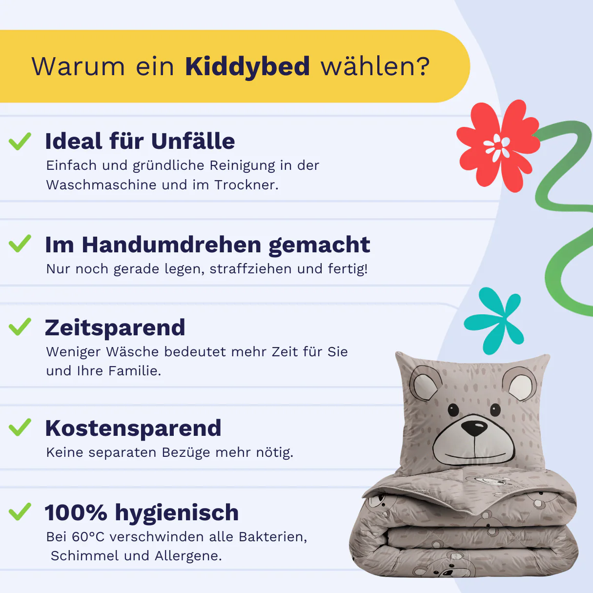 Zelesta Comfort Kids Bettdecke - Happy Bear - Image 4