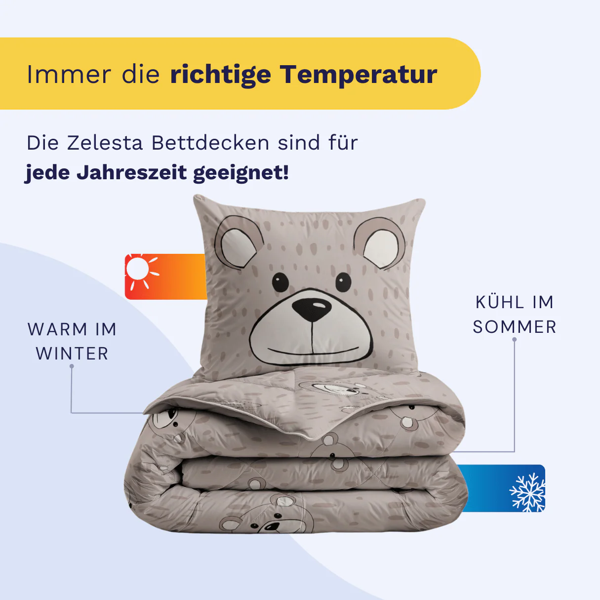Zelesta Comfort Kids Bettdecke - Happy Bear - Image 5