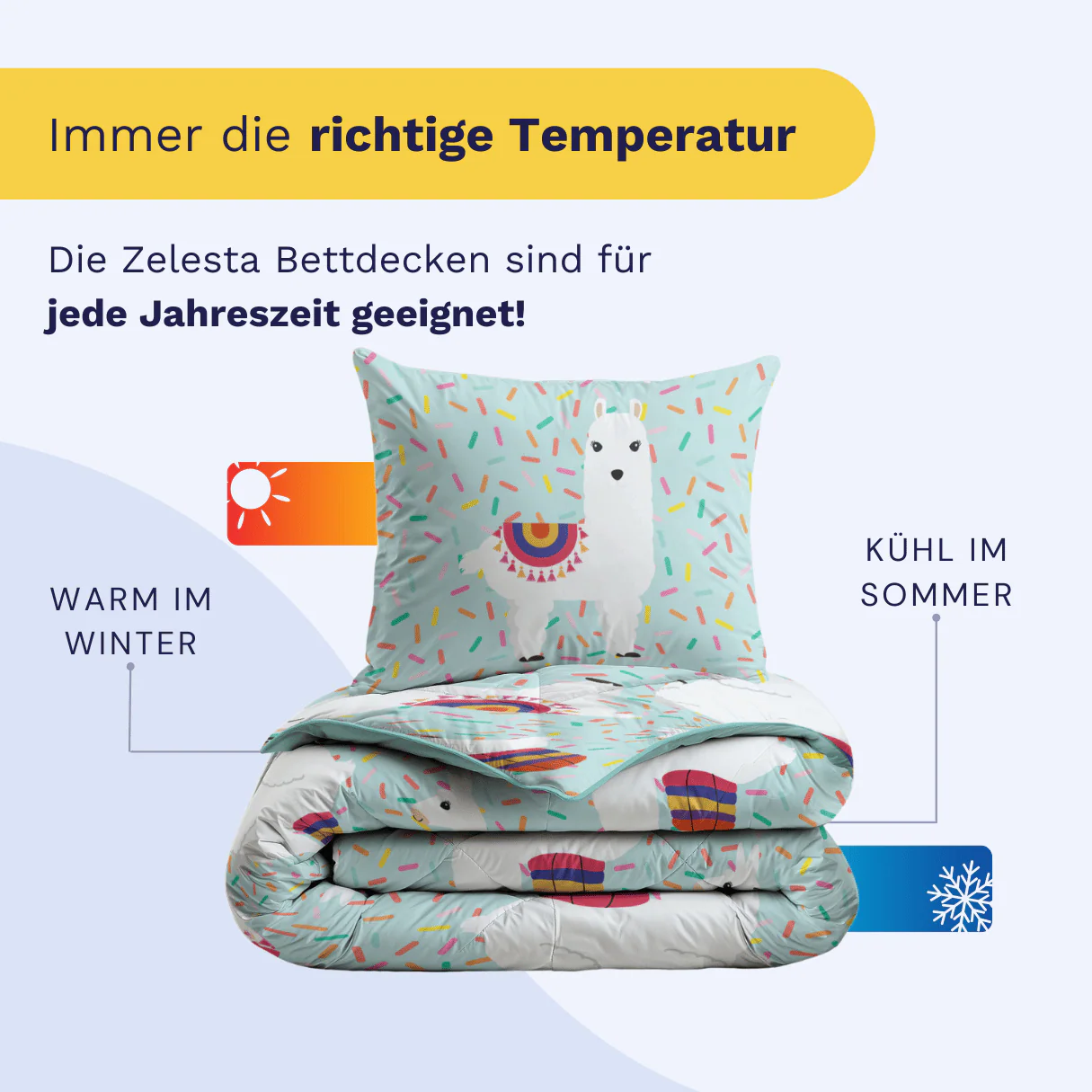 Zelesta Comfort Kids Bettdecke - Party Lama - Image 5