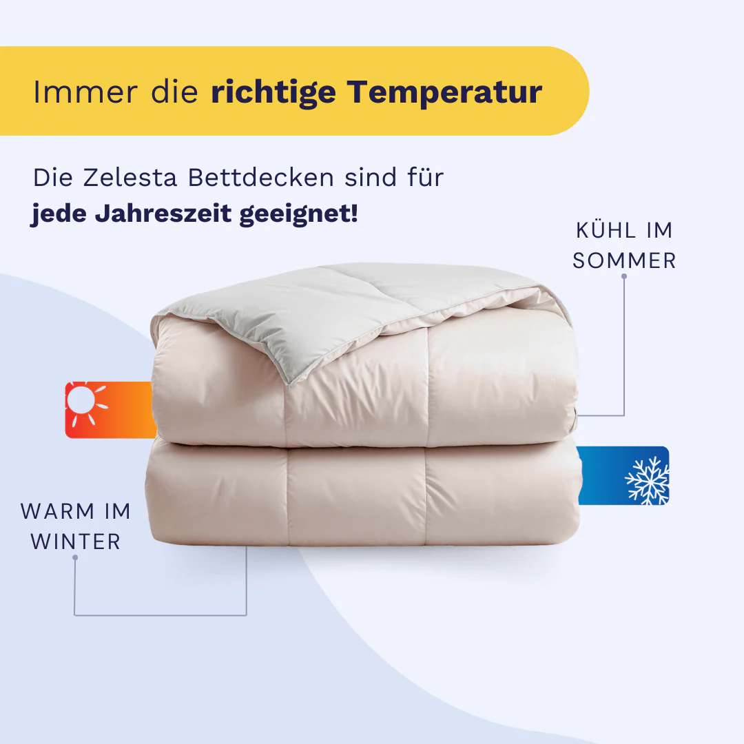 Zelesta Deluxe Perkal-Baumwolle Bettdecke - Seide & Creme - Image 4