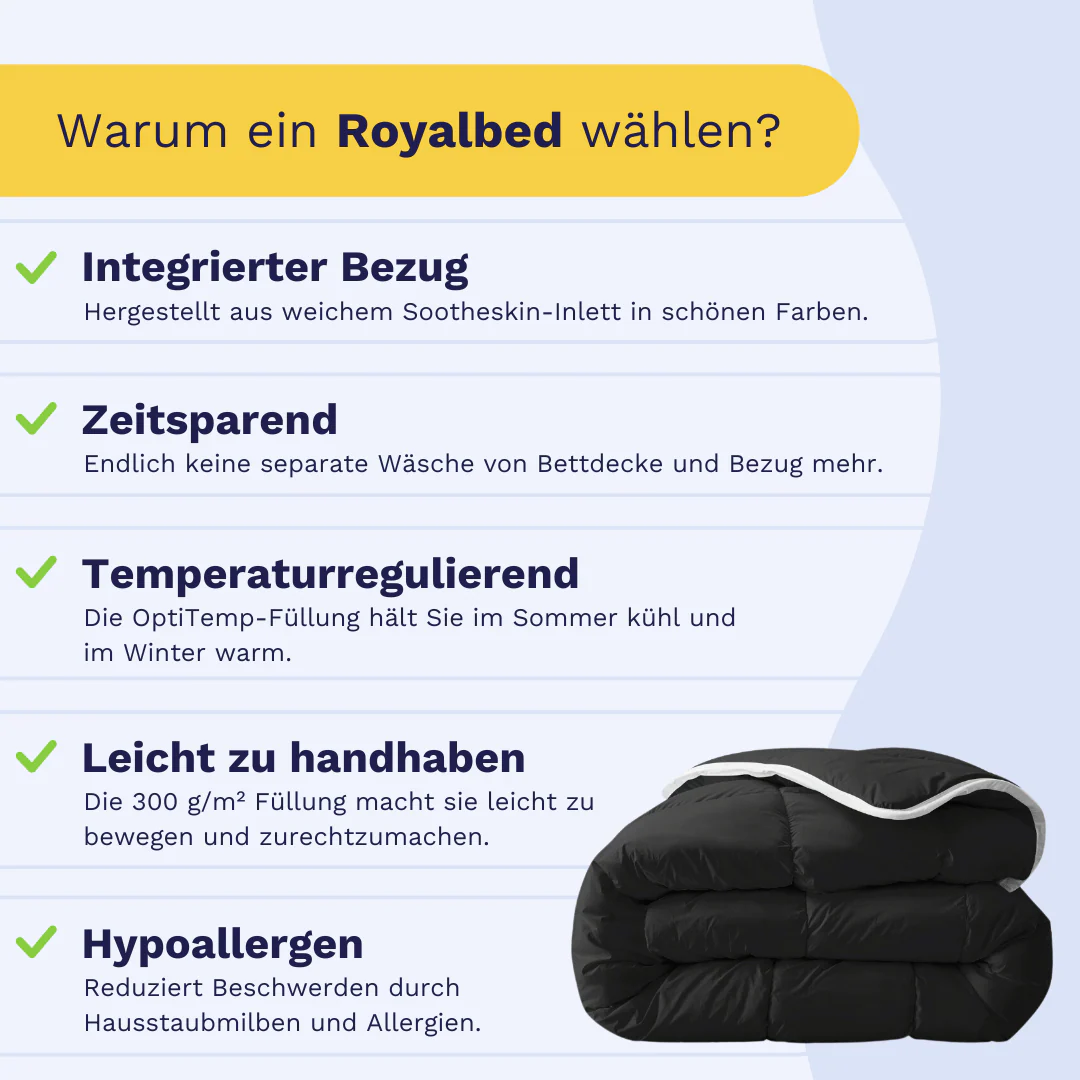 Zelesta Everyday Uni Bettdecke  - Schwarz - Image 4