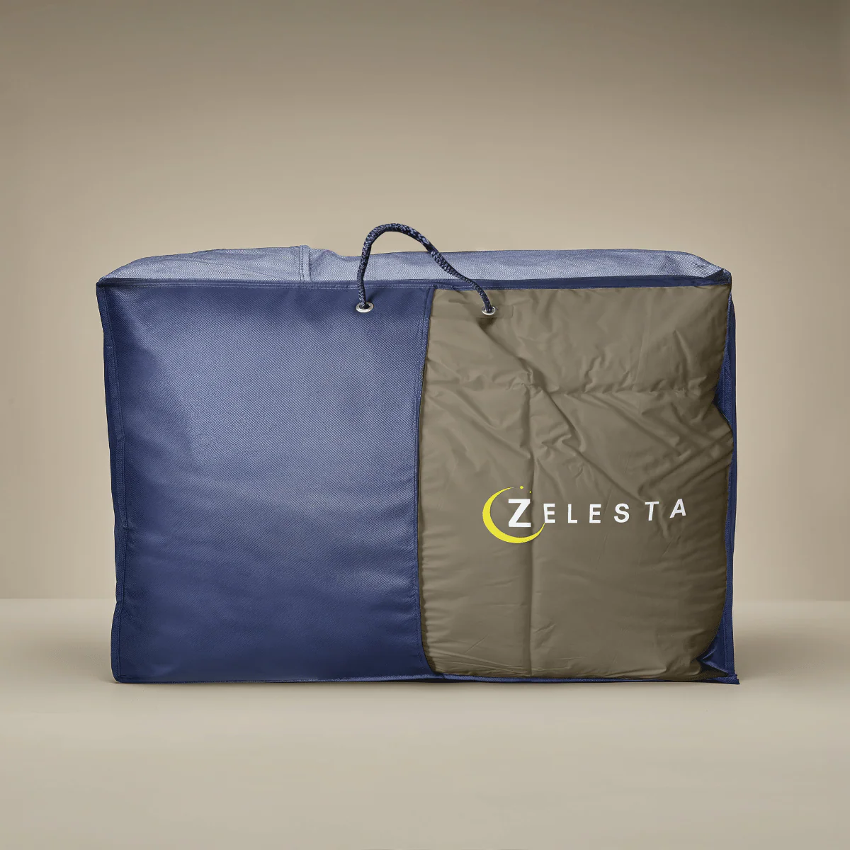 Zelesta Deluxe Perkal-Baumwolle Bettdecke - Taupe & Creme - Image 10