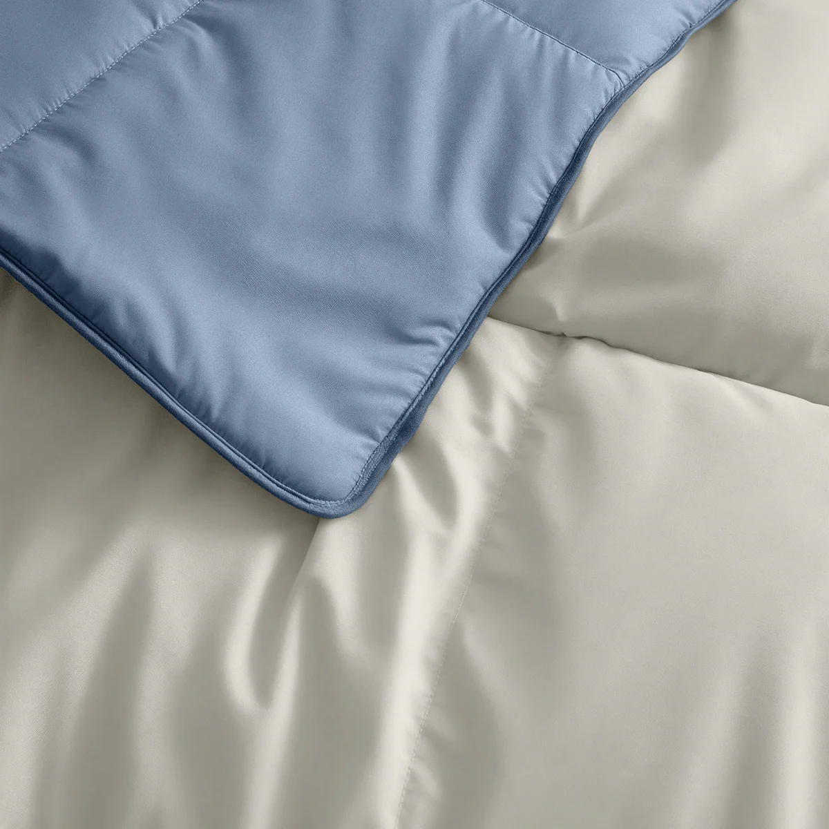 Zelesta Deluxe Perkal-Baumwolle Bettdecke - Traumblau & Creme - Image 9