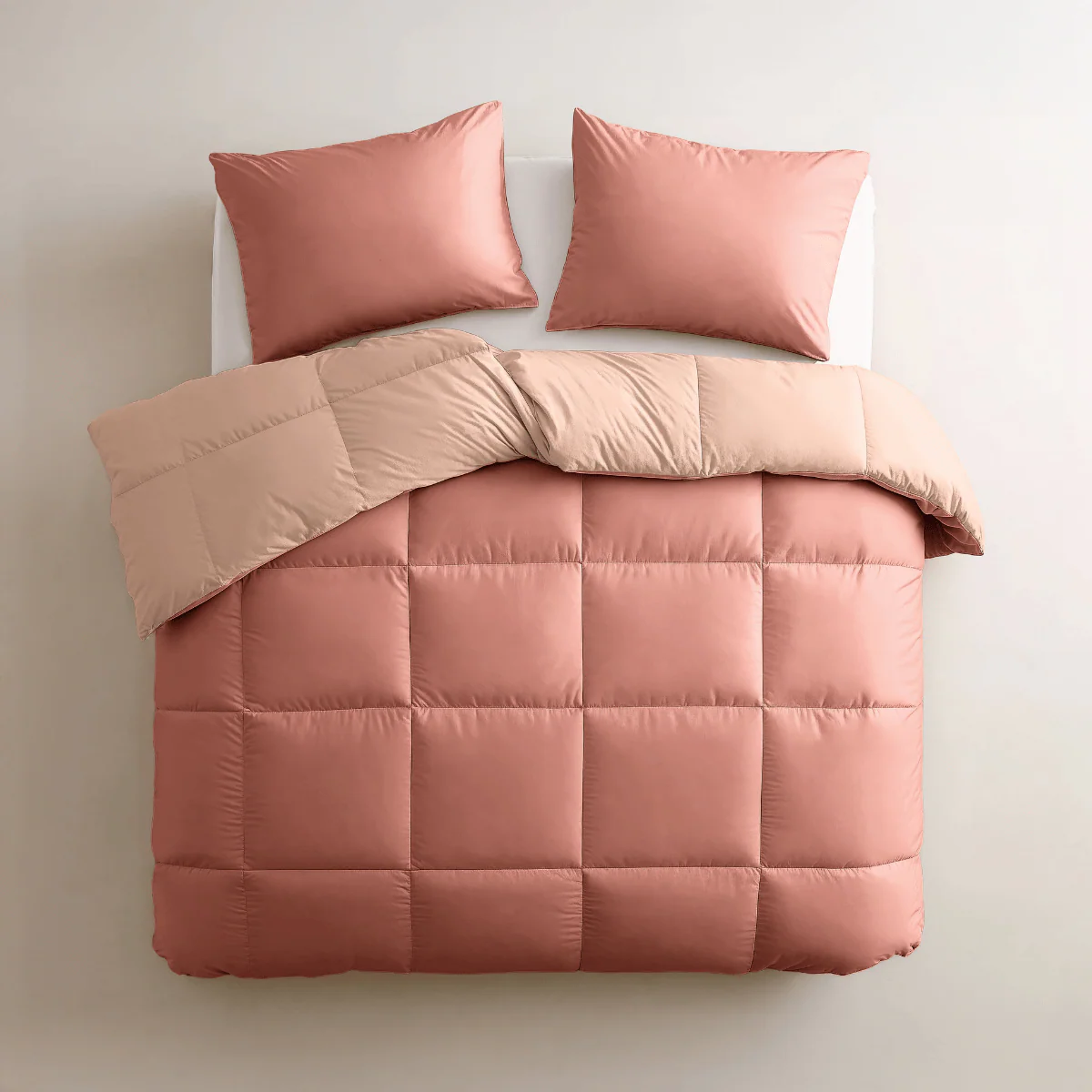 Zelesta Deluxe Perkal-Baumwolle Bettdecke - Lachs & Pfirsich - Image 3