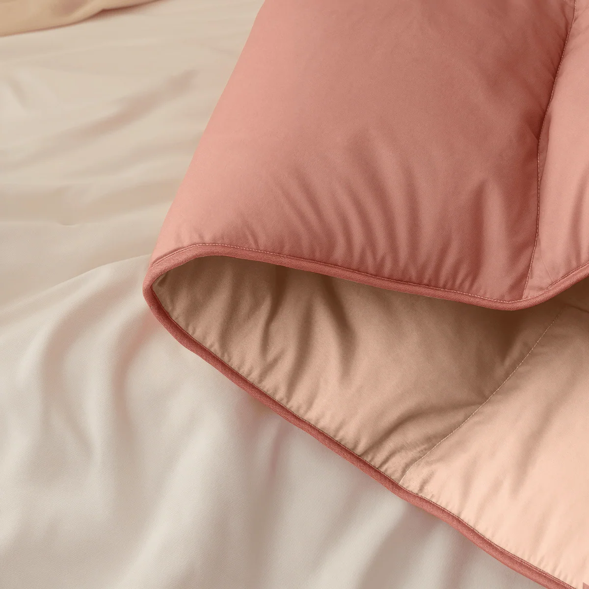 Zelesta Deluxe Perkal-Baumwolle Bettdecke - Lachs & Pfirsich - Image 9