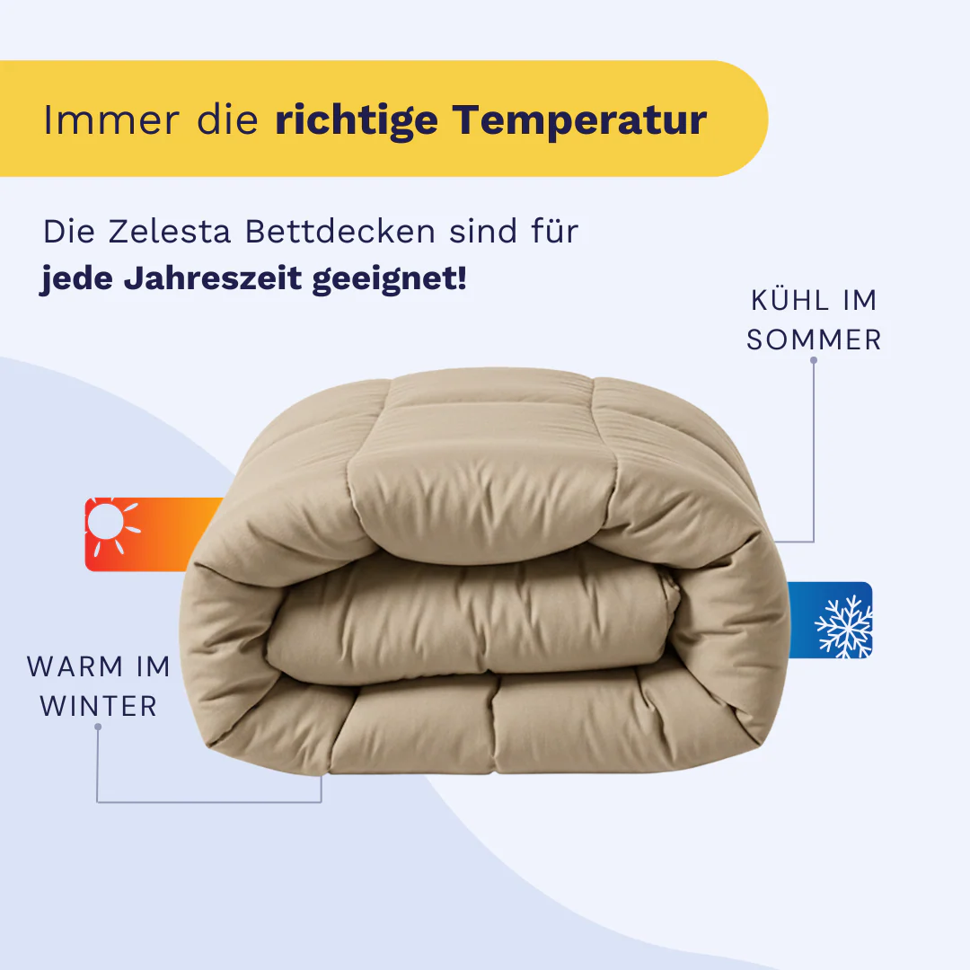 Zelesta Pure Uni Baumwolle Bettdecke - Taupe Blush - Image 4