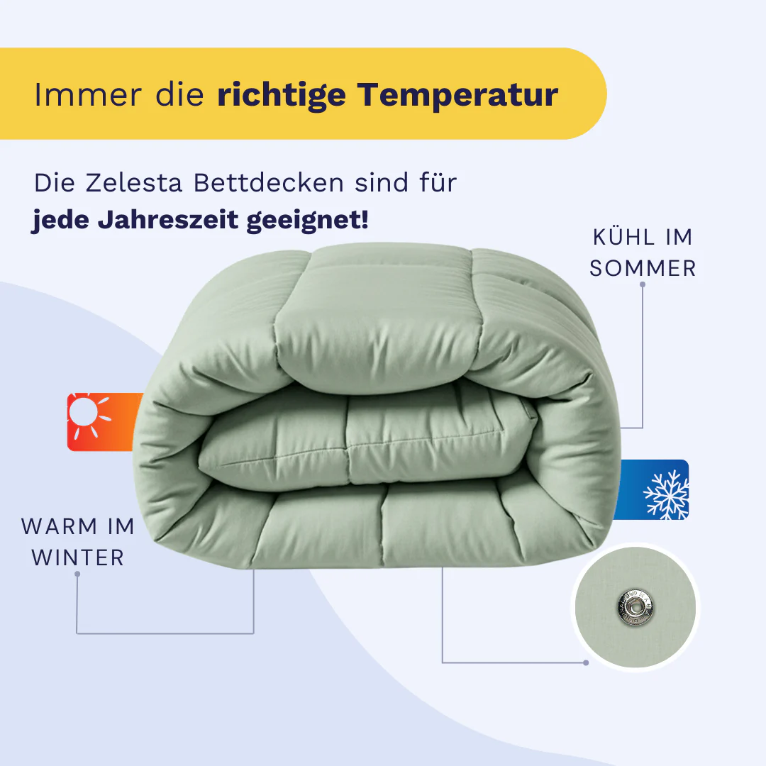 Zelesta Wonderbed 4 Seasons Double Baumwolle - Natural Green - Image 4