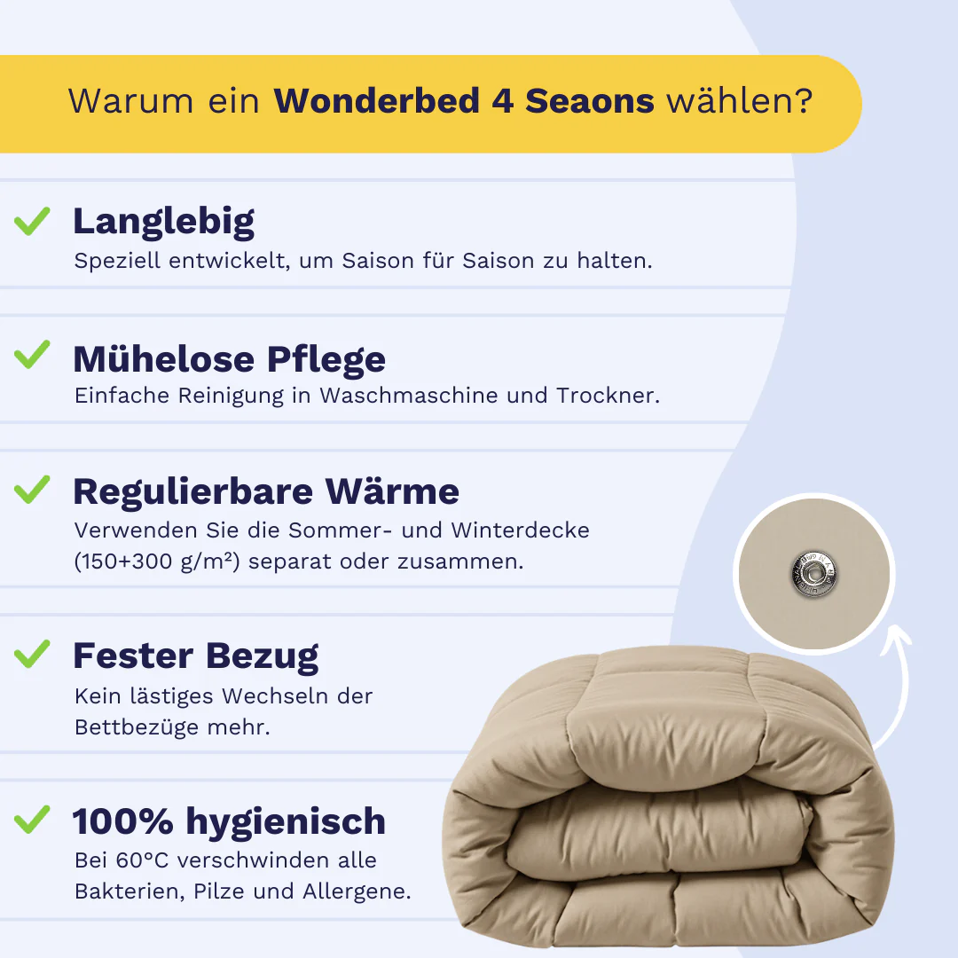 Zelesta Wonderbed 4 Seasons Double Baumwolle - Taupe Blush - Image 3