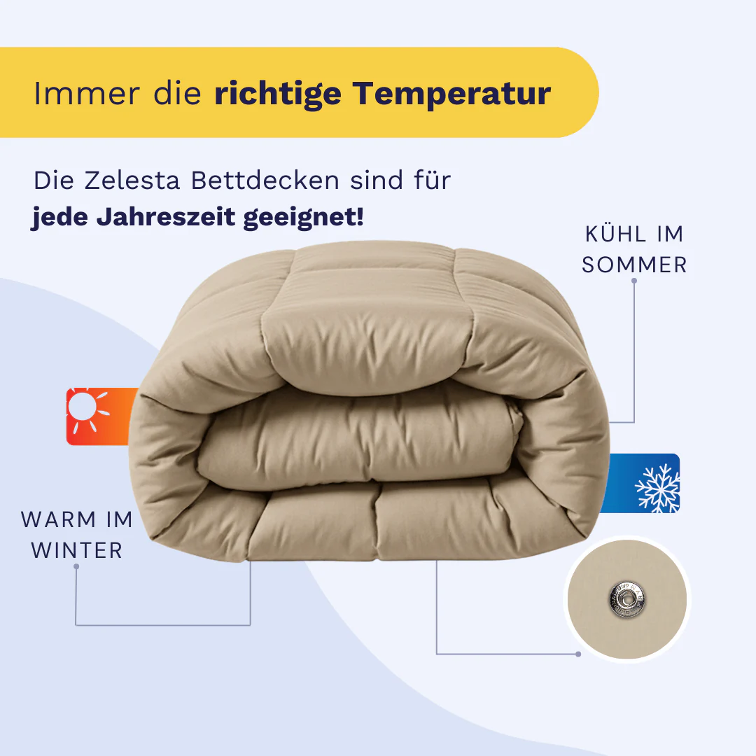 Zelesta Wonderbed 4 Seasons Double Baumwolle - Taupe Blush - Image 4