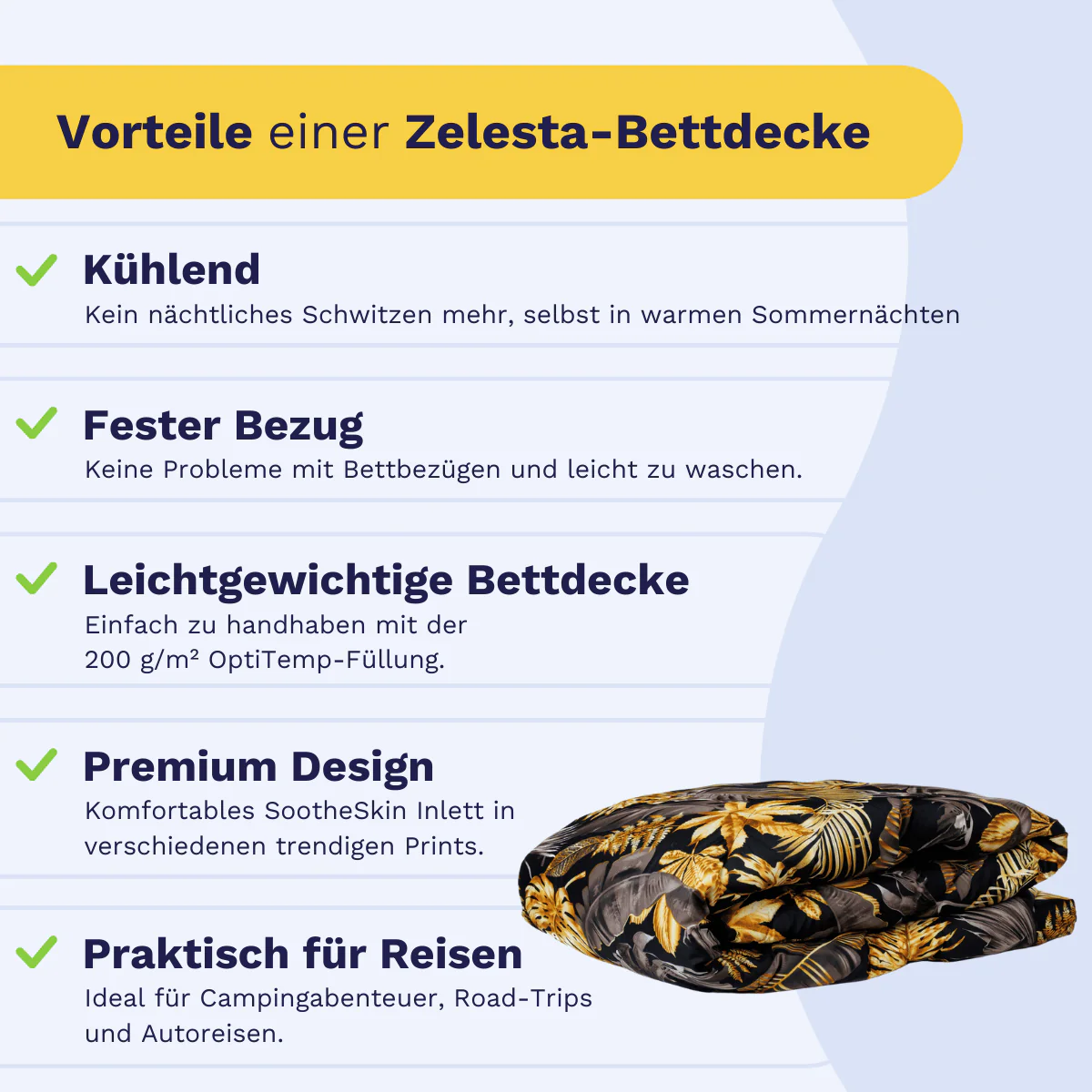 Zelesta Comfort Design Sommerdecke - Golden Leaves - Image 4