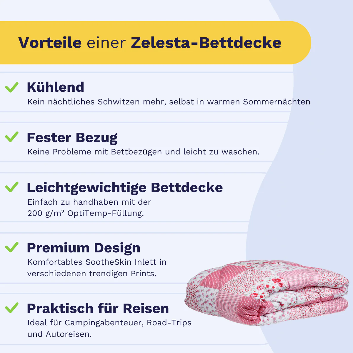 Zelesta Comfort Design Sommerdecke - Patchwork pink - Image 4