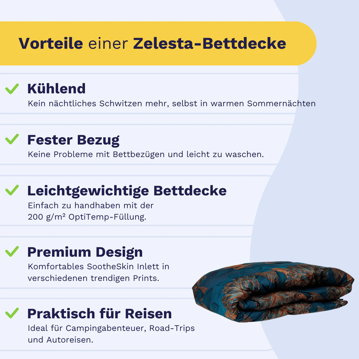 Zelesta Comfort Design Sommerdecke - Royal Flowers - Image 4