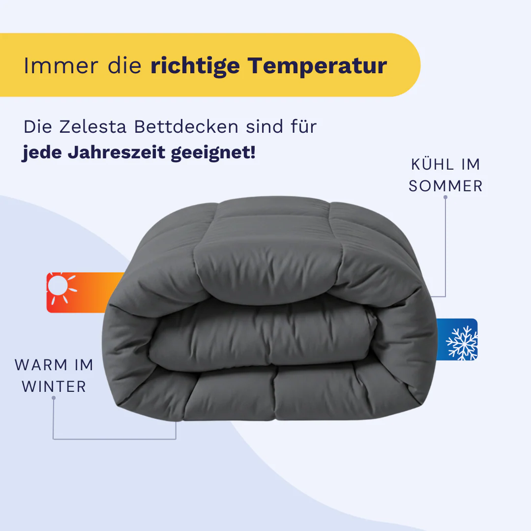Zelesta Comfort Uni Bettdecke – Steingrau - Image 4
