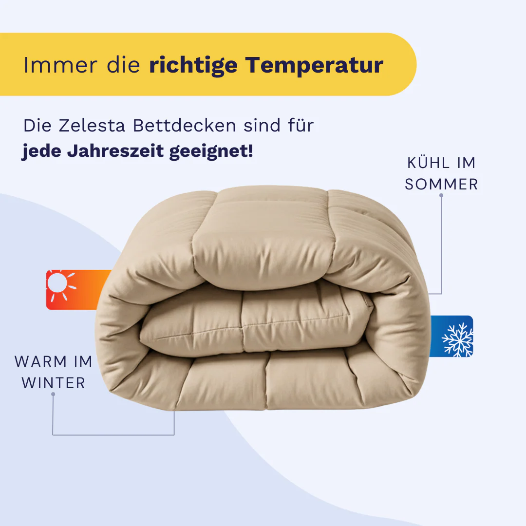 Zelesta Comfort Uni Bettdecke – Warmes Sand - Image 4